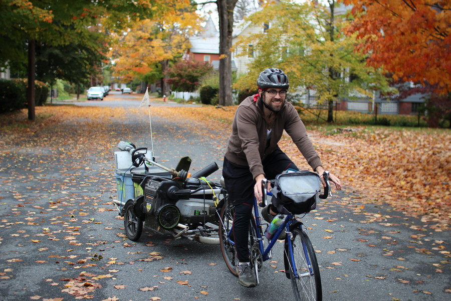Hauling yard care equipment